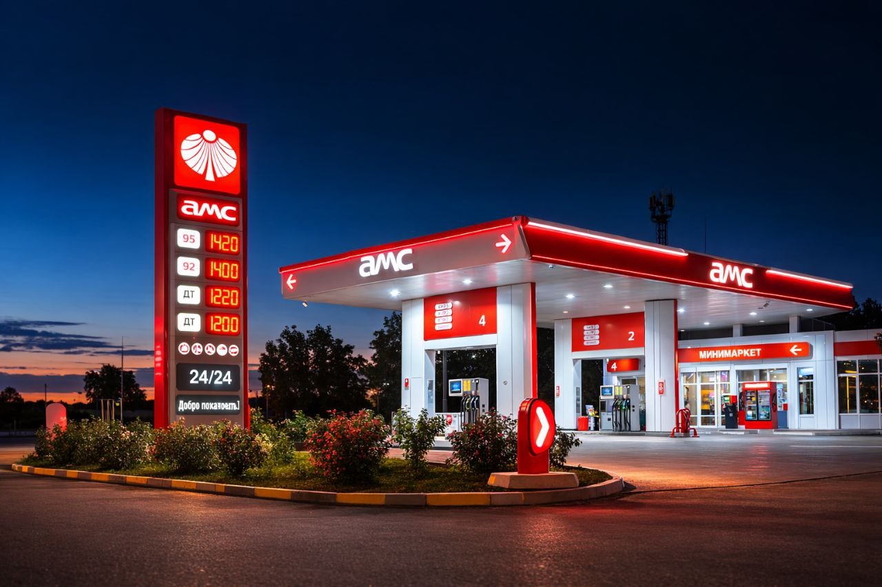 Amenajare publicitară completă pentru benzinării - Chișinău, Bălți, Cahul, Comrat - Moldova